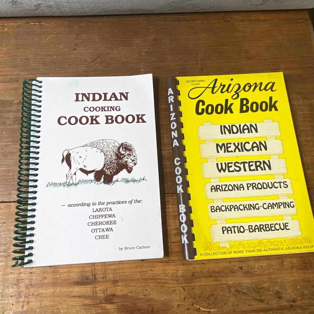 Vintage Arizona Cook Book & Indian Cooking Cook Book Lot Bruce Carlson Fischer
